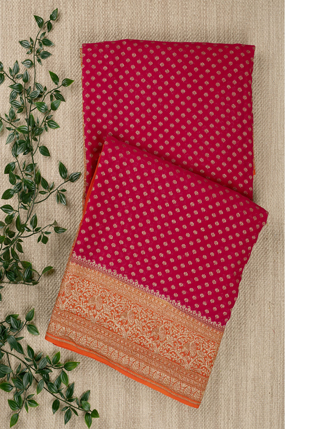 Rani Pink Khaddi Georgette Banarasi Saree_1
