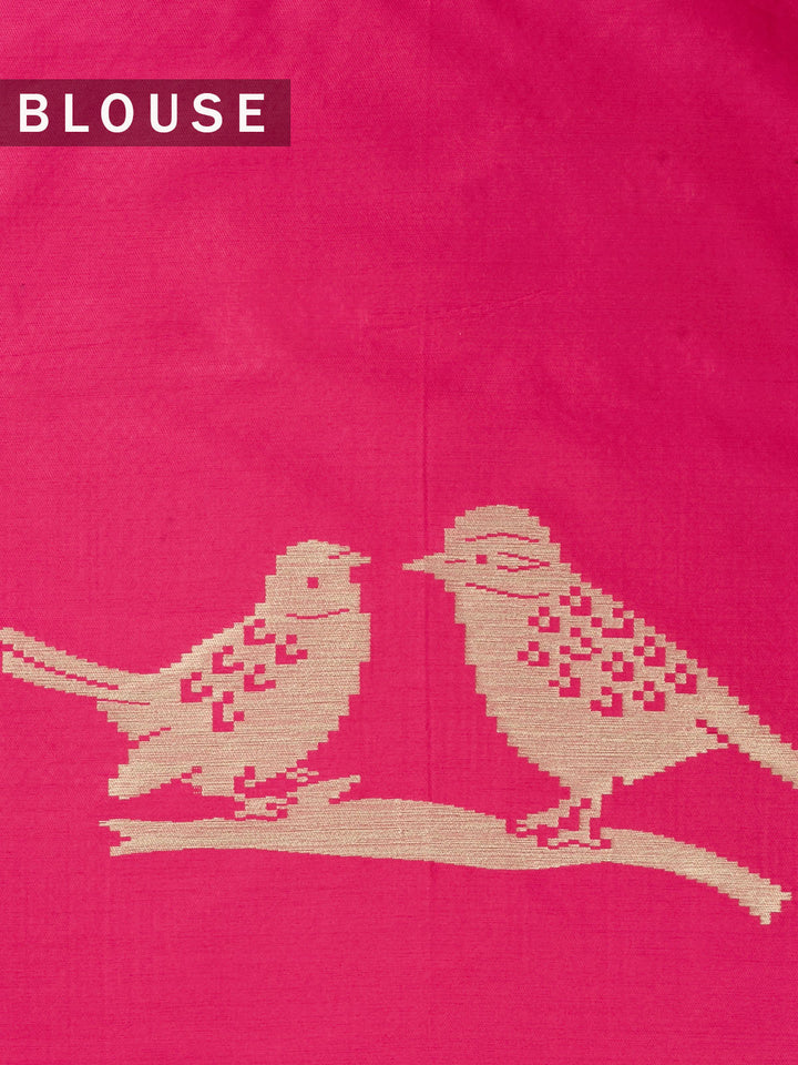 Rani Cotton Plain  Banarasi Saree