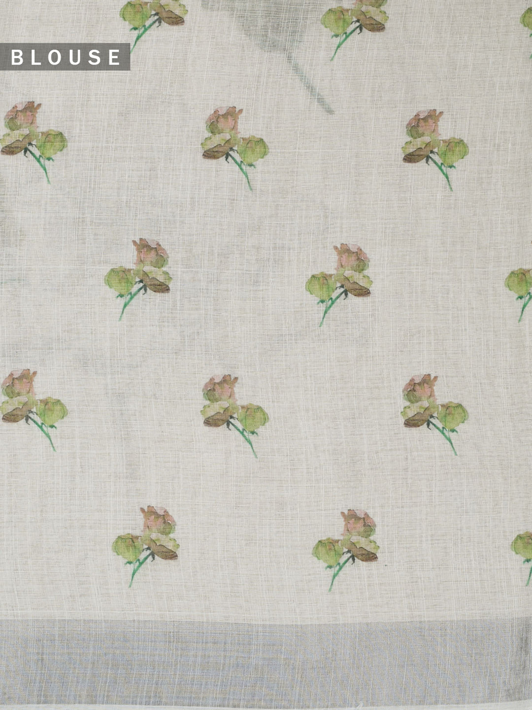 Green Linen Plain Banarasi Saree_5