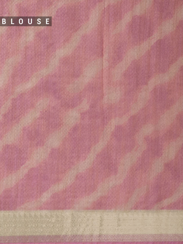 Pink Chanderi Floral Print  Banarasi Saree