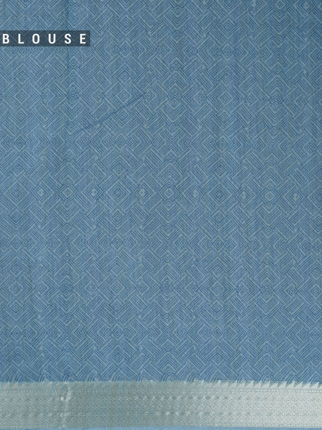 Blue Chanderi Printed Banarasi Saree_5