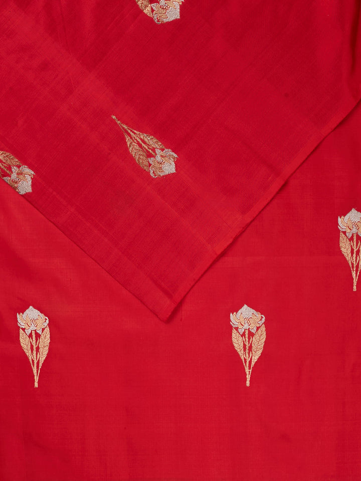 Red Katan Silk Banarasi Saree