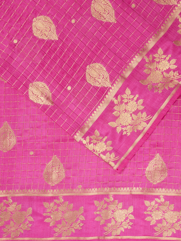 Pink Chiniya Silk Banarasi Saree