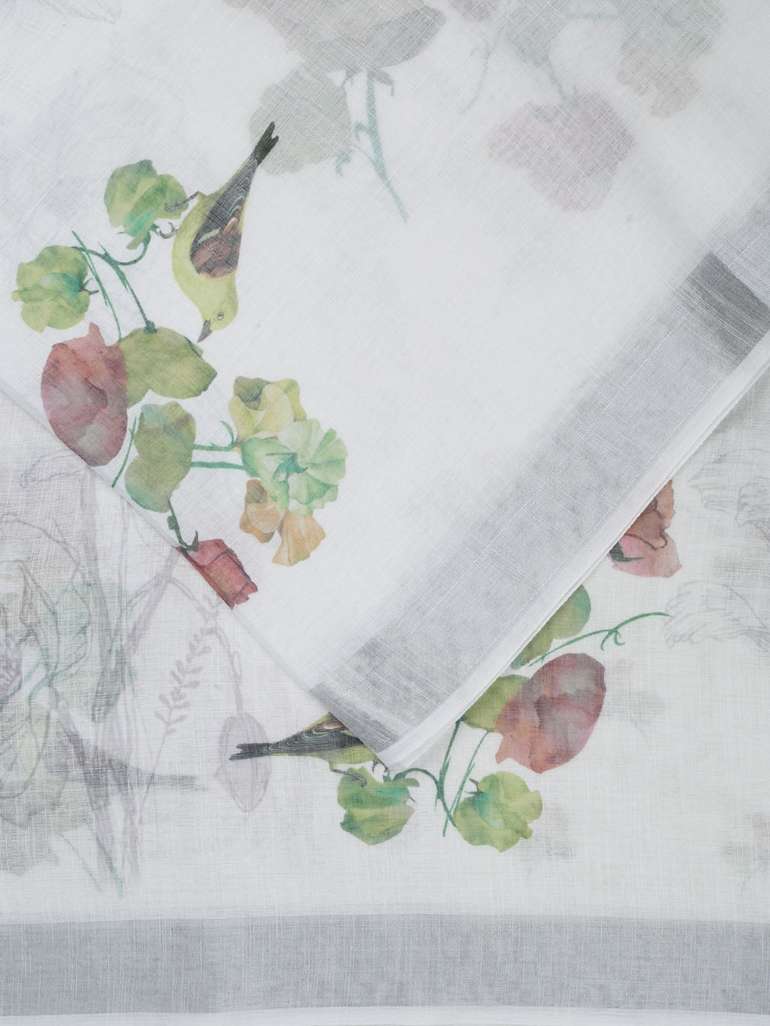 Green Linen Plain Banarasi Saree_2