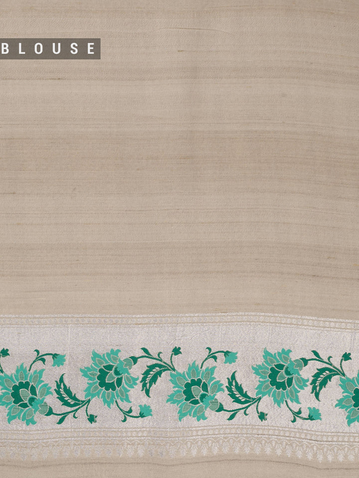 Cream Tussar Georgette Banarasi Saree