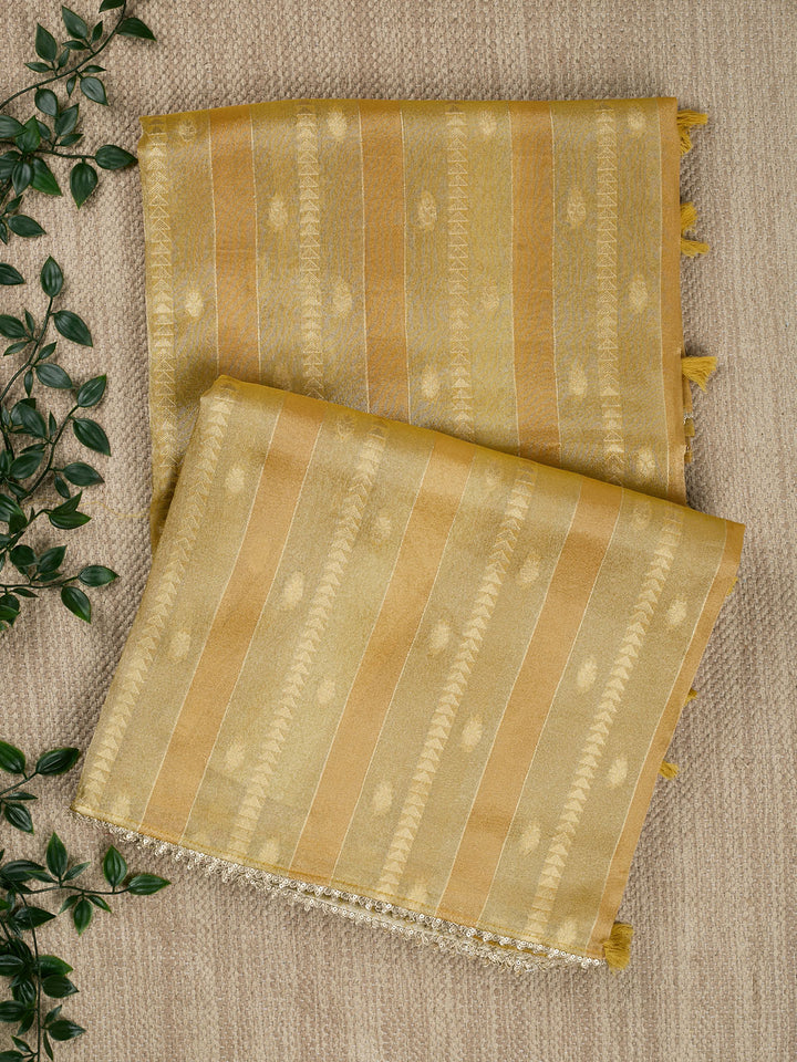Yellow Tissue Zari Weave Banarasi Saree