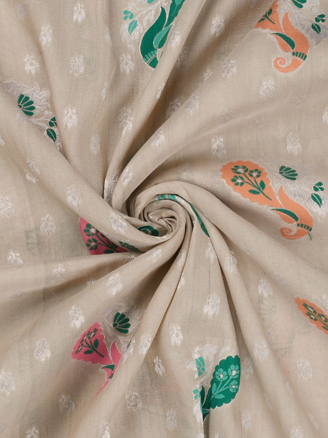 Cream Tussar Georgette Banarasi Saree_4