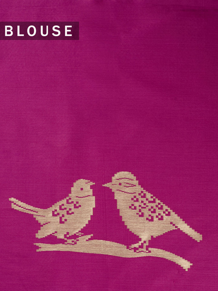 Purple Cotton Plain  Banarasi Saree