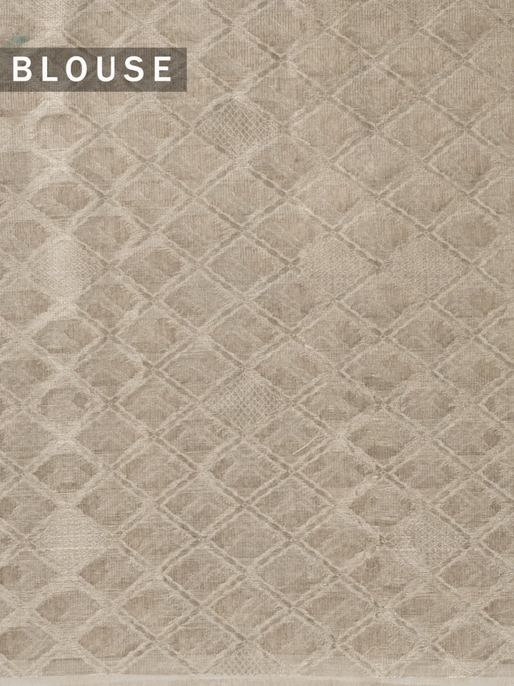 Silver Pure Tissue Zari Weave Banarasi Saree