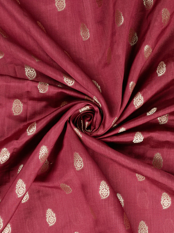 Maroon Chiniya Silk Banarasi Saree