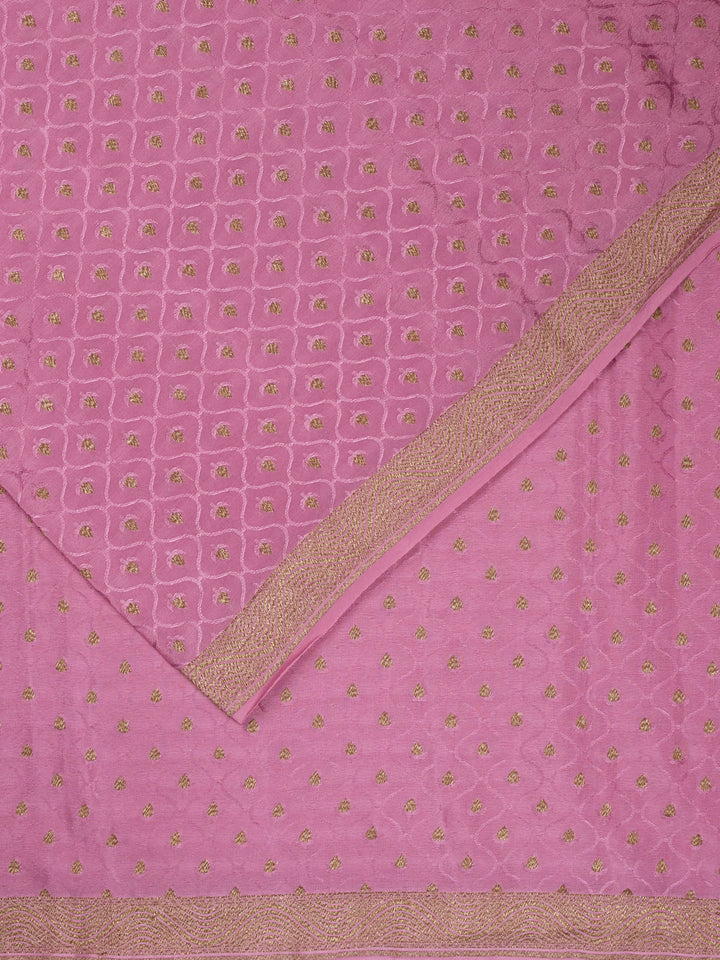 Mauve Crepe Georgette Banarasi Saree