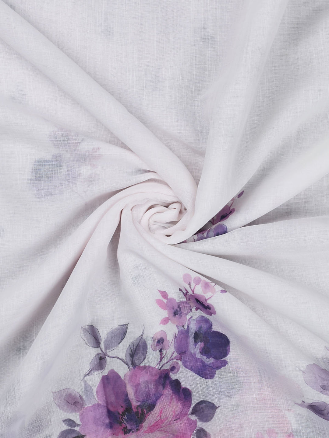 Purple Linen Plain Banarasi Saree_3