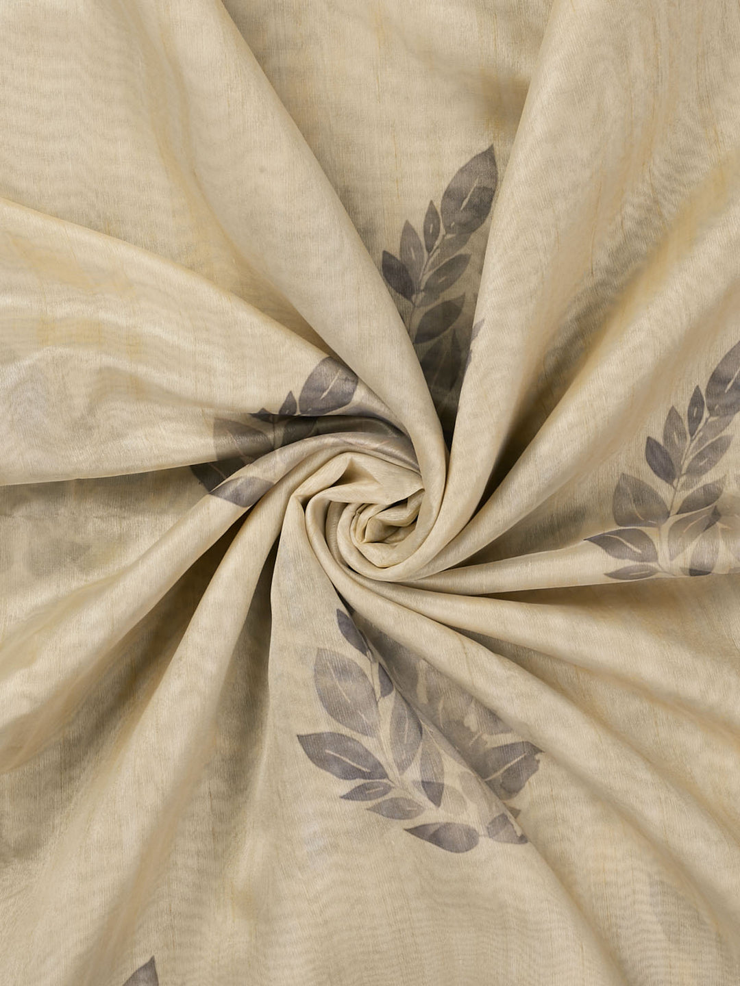 Grey Chanderi Floral Print Banarasi Saree_3