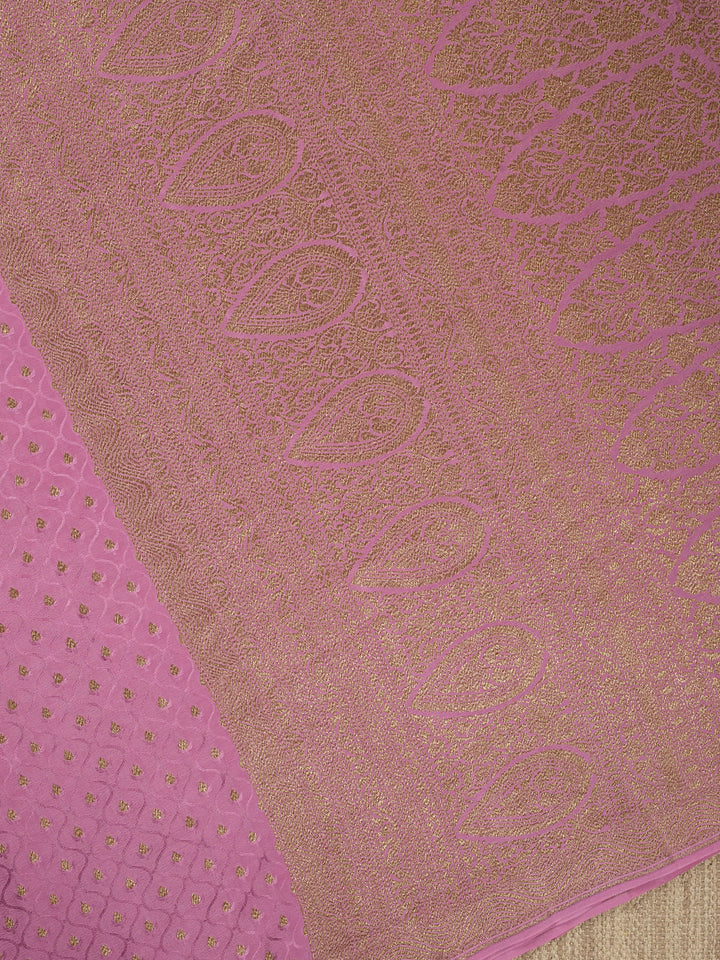 Mauve Crepe Georgette Banarasi Saree