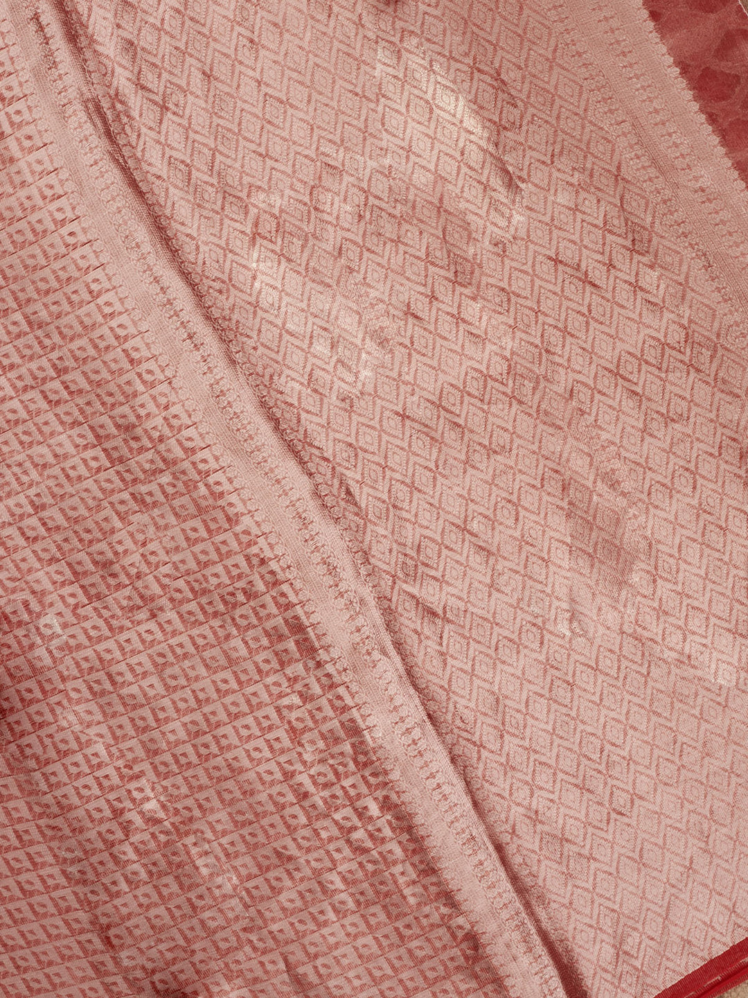 Red Pure Tissue Zari Weave Banarasi Saree_4