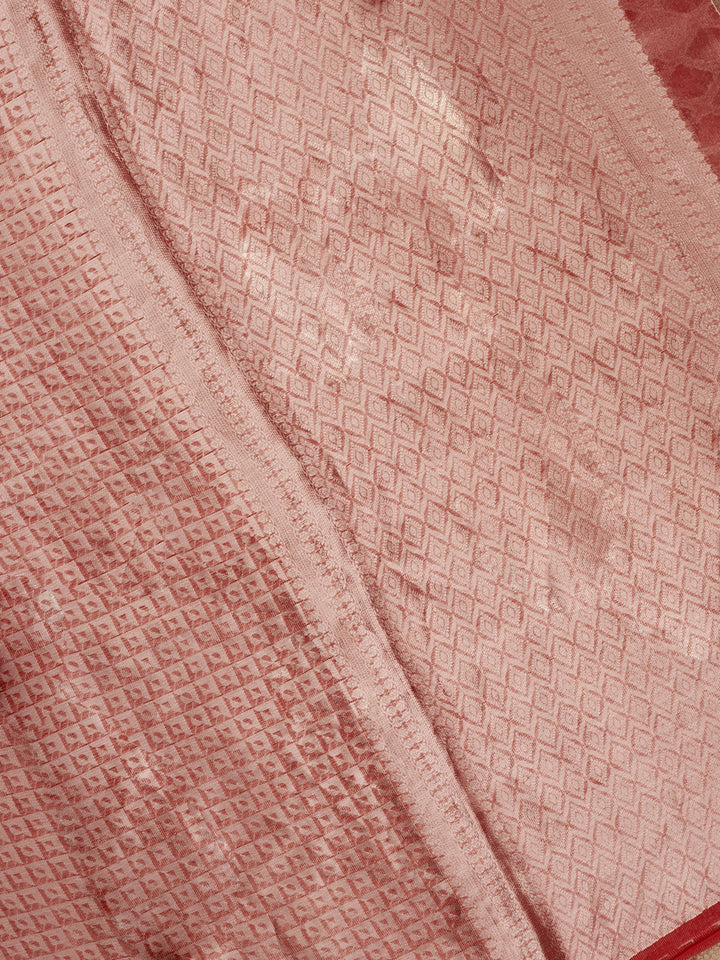 Red Pure Tissue Zari Weave Banarasi Saree