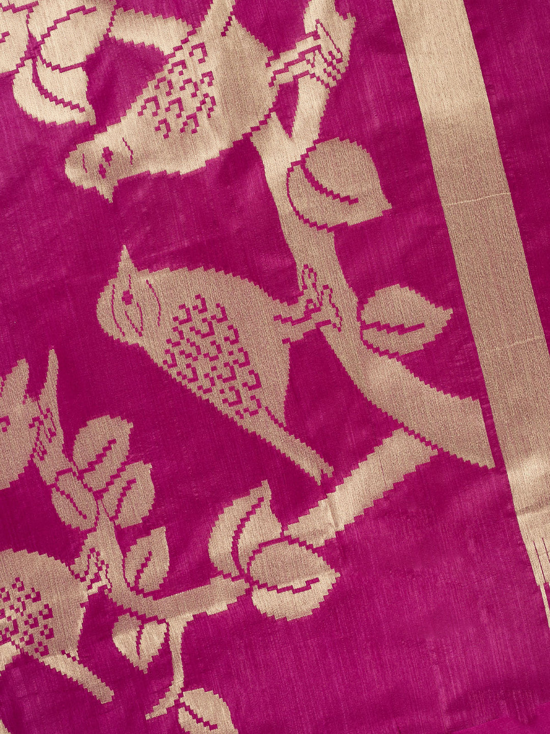 Purple Cotton Plain  Banarasi Saree_4