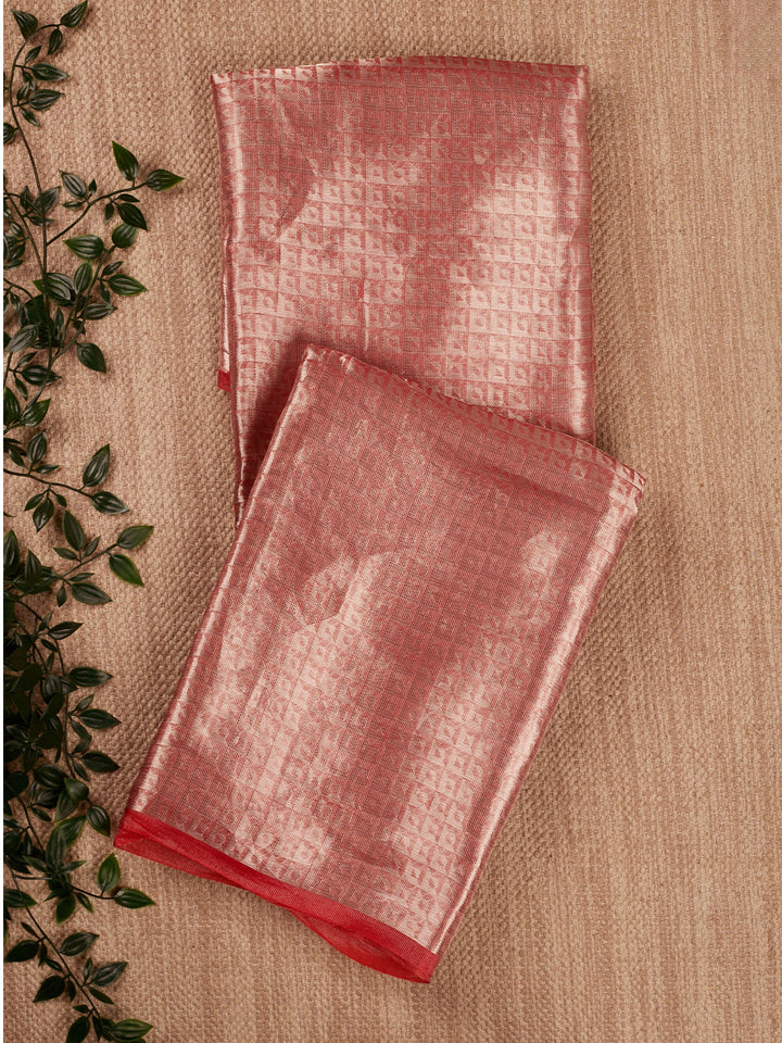 Red Pure Tissue Zari Weave Banarasi Saree