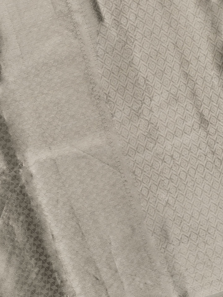 Silver Pure Tissue Zari Weave Banarasi Saree