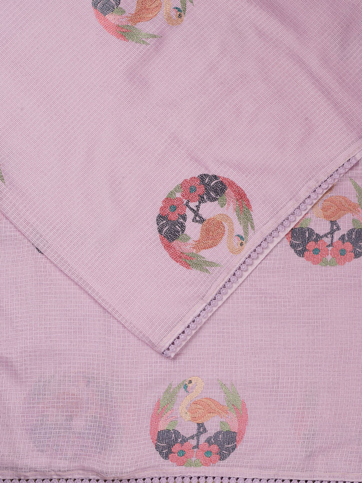 Pink Supernet Thread Butas Banarasi Saree