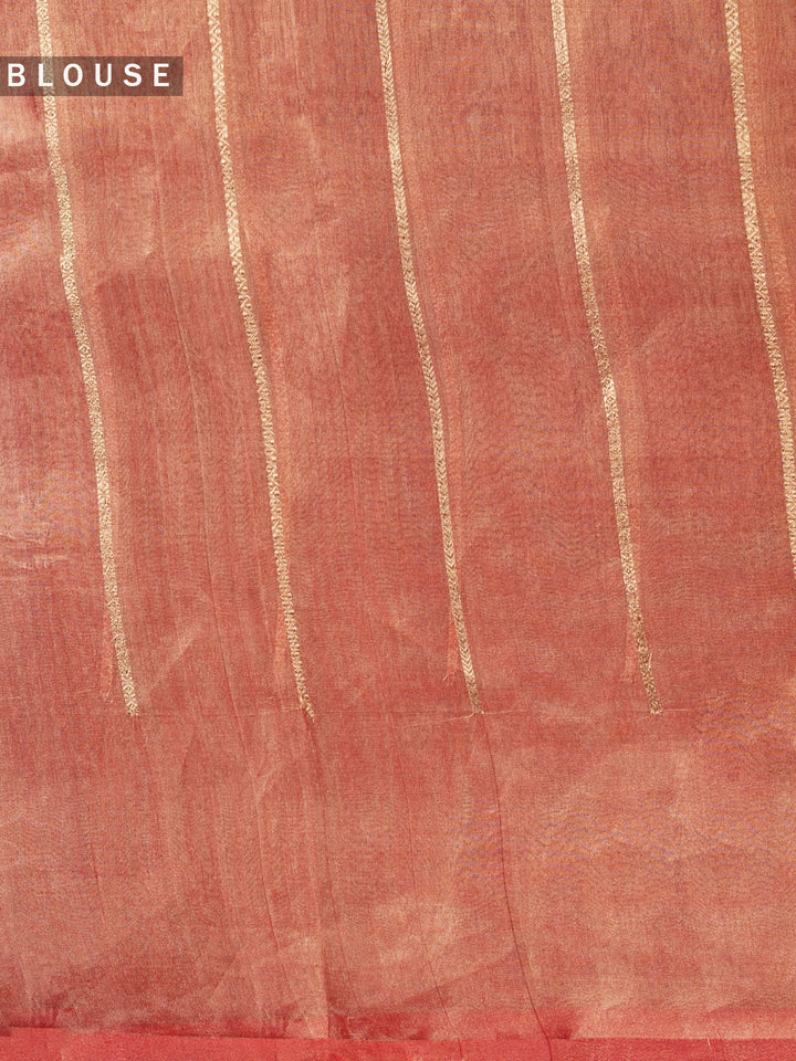 Orange Pure Tissue  Sonarupa Stripes Banarasi Saree