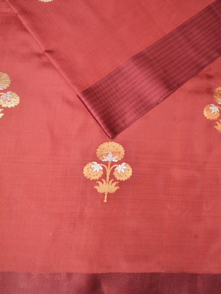 Wine Katan Silk Banarasi Saree