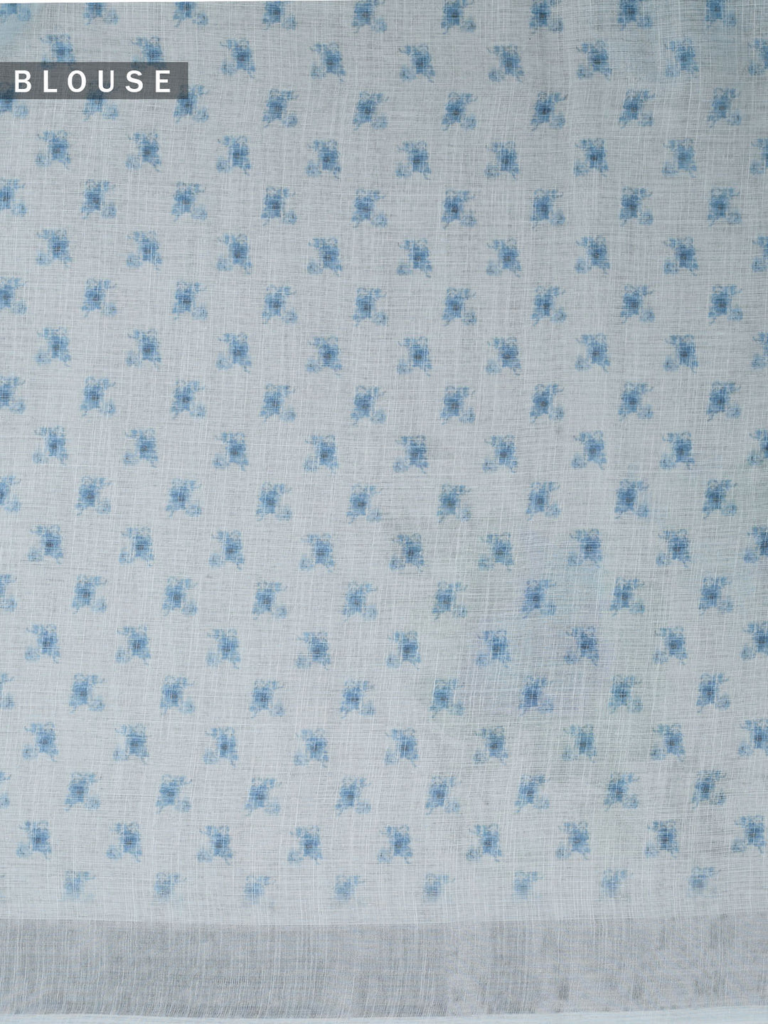 White Linen Plain Banarasi Saree_5