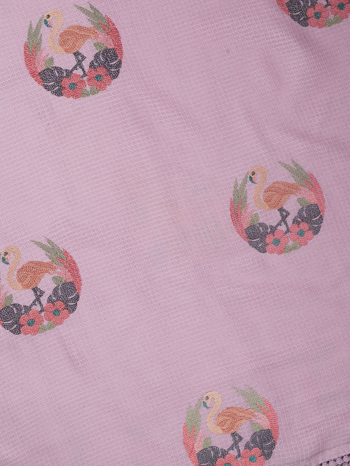 Pink Supernet Thread Butas Banarasi Saree