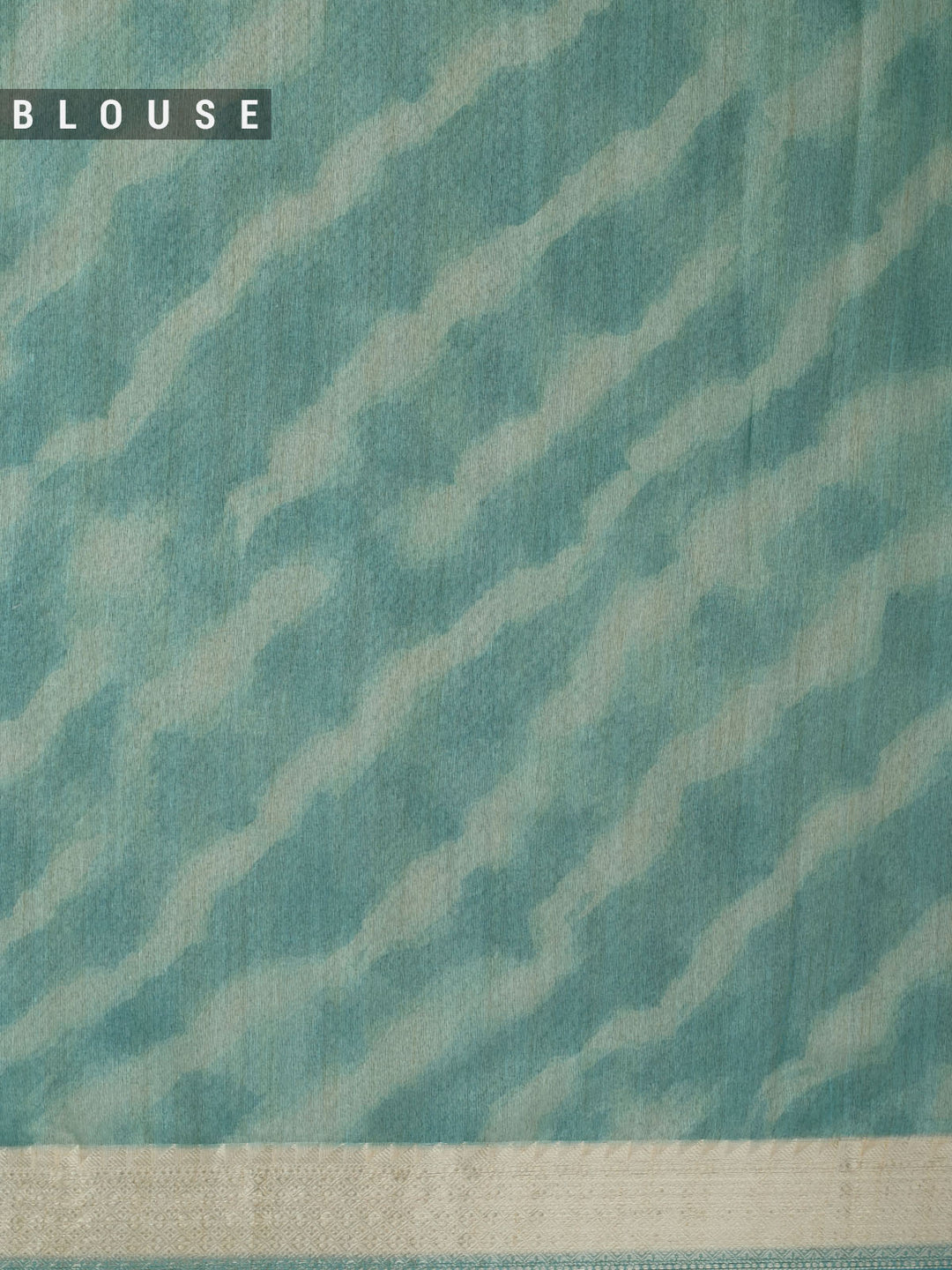 Firozi Chanderi Floral Print Banarasi Saree_5