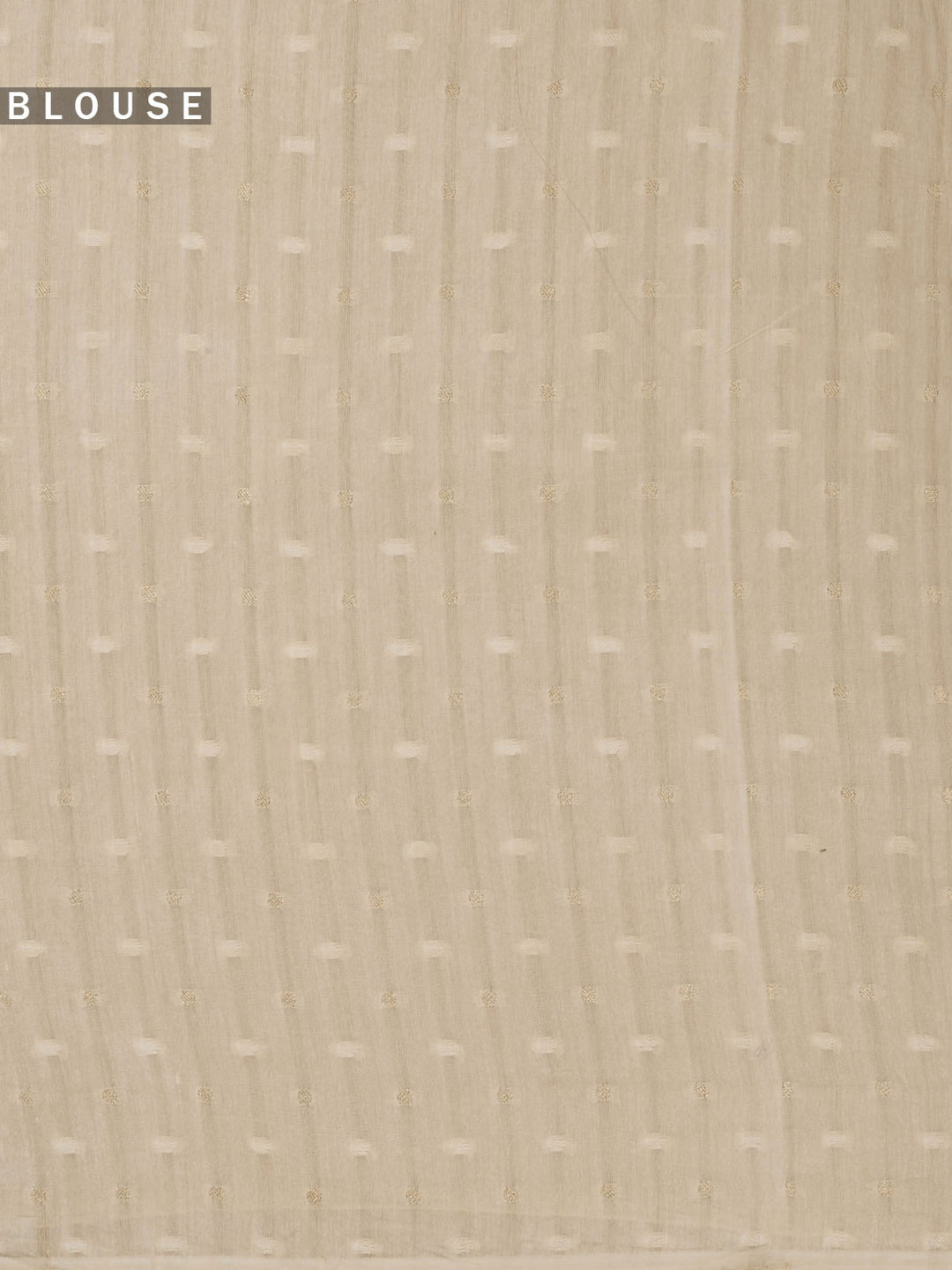 Beige Pure Organza Plain Banarasi Saree_5