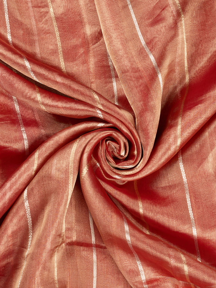 Orange Pure Tissue  Sonarupa Stripes Banarasi Saree