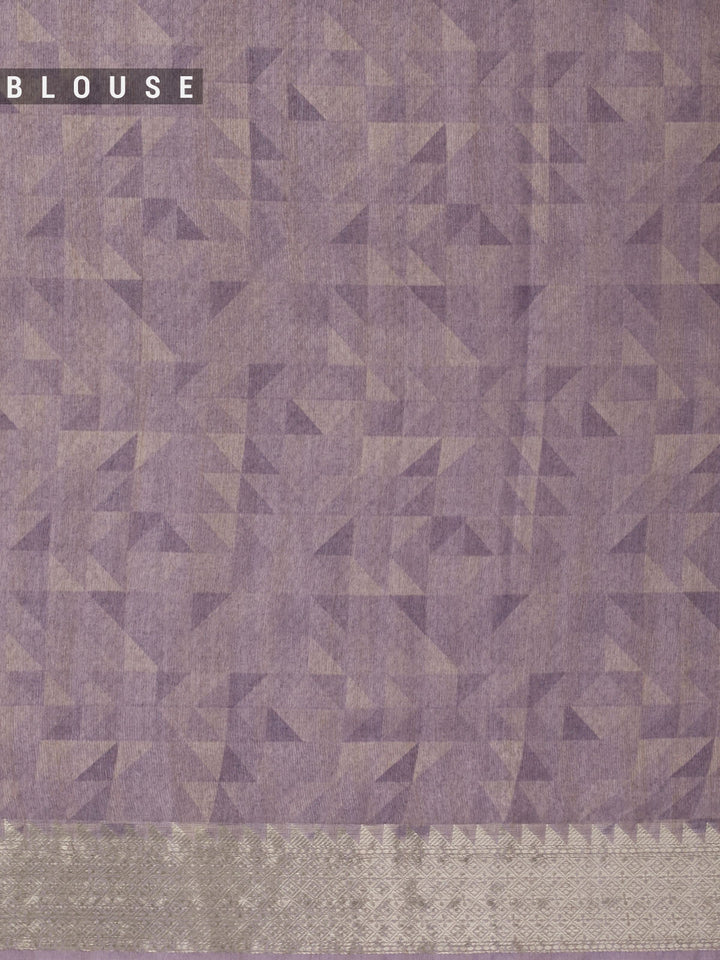 Purple Chanderi Printed Banarasi Saree