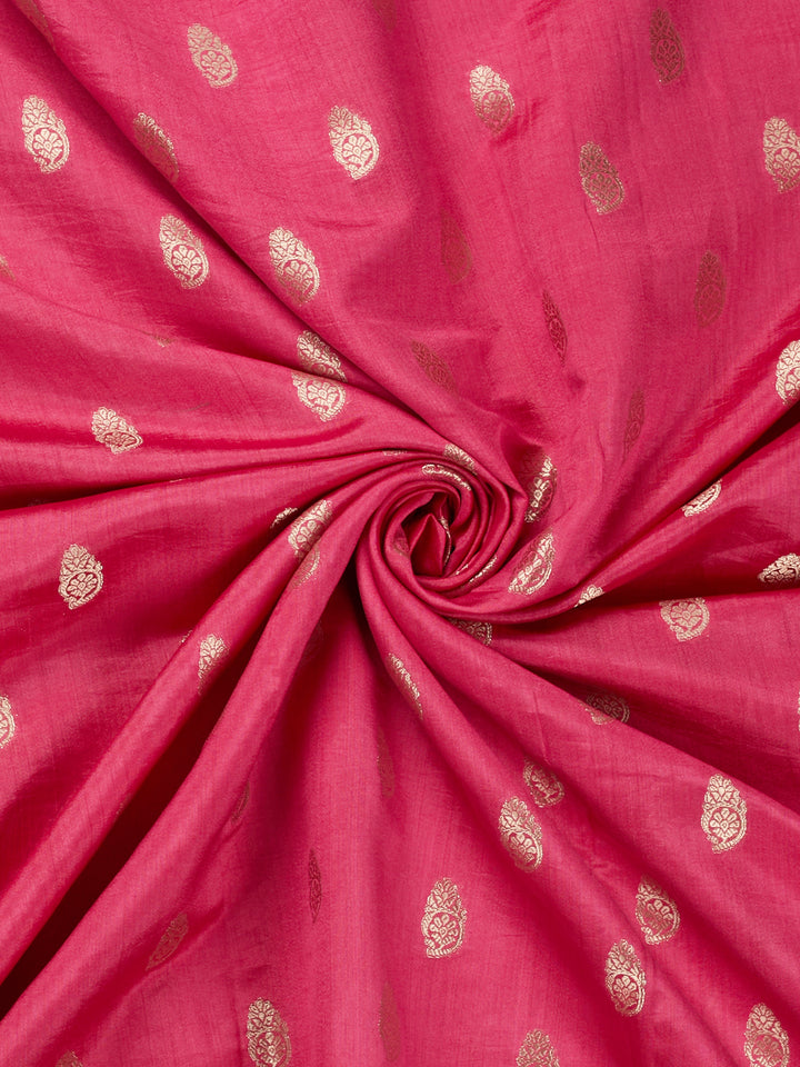 Burgundy Pink Chiniya Silk Banarasi Saree