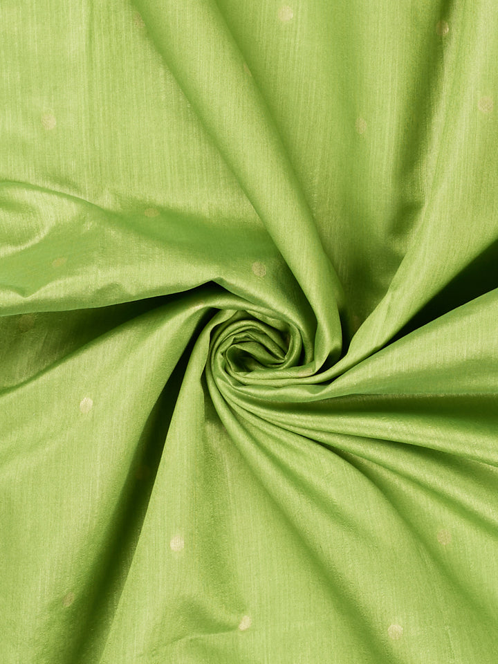 Green Cotton Zari Buti Banarasi Saree