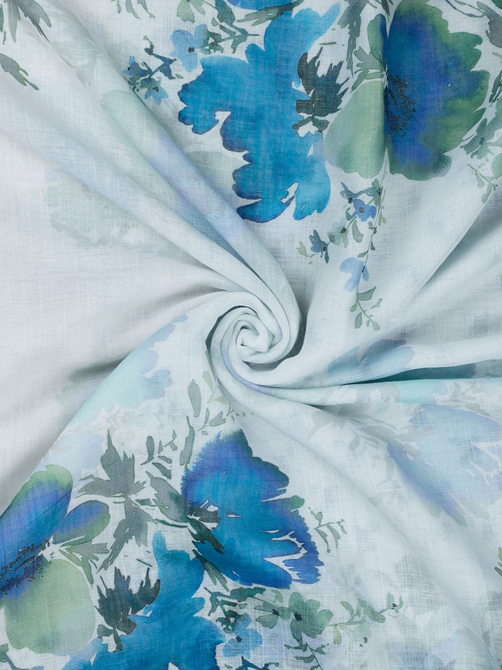 White Linen Plain Banarasi Saree