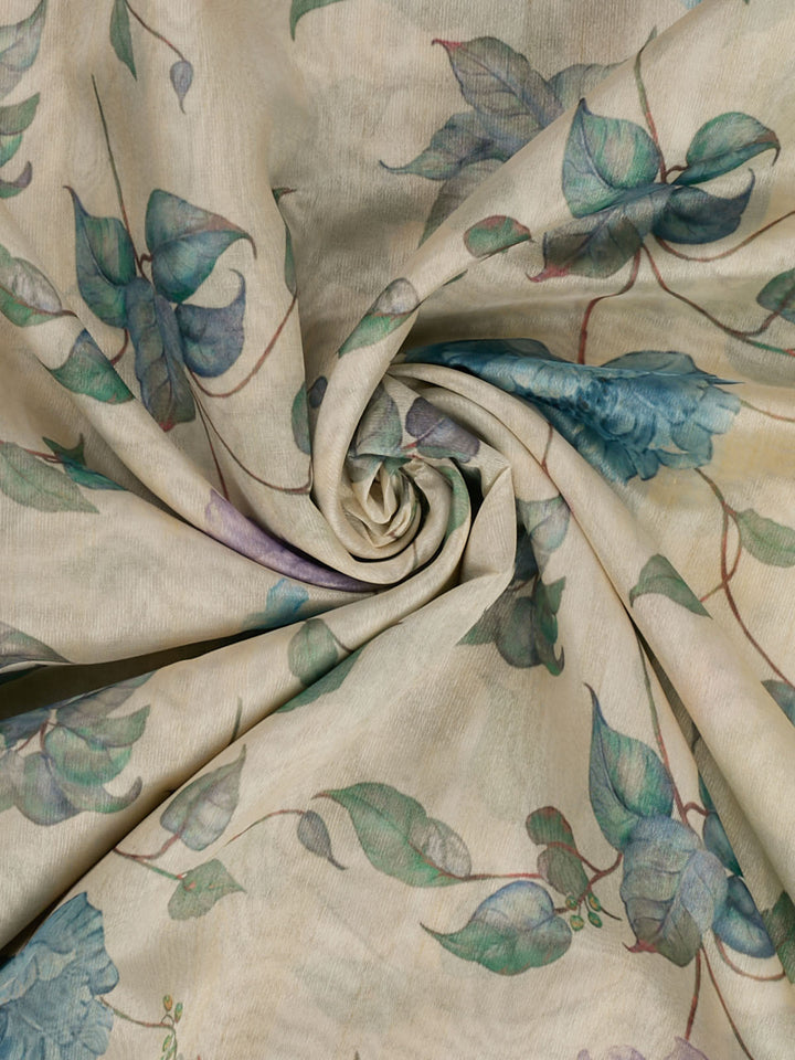 Purple Chanderi Printed Banarasi Saree