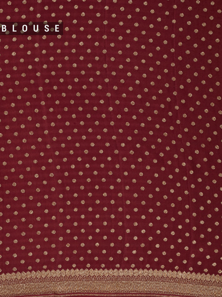Maroon Crepe Georgette Banarasi Saree