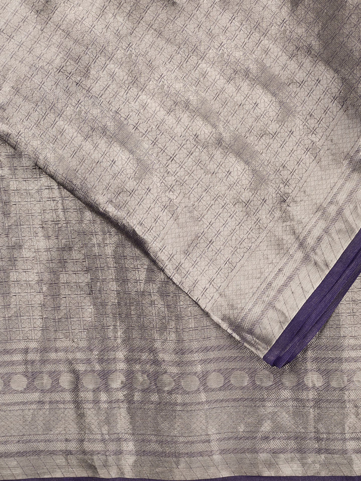 Purple Pure Tissue Zari Weave Banarasi Saree