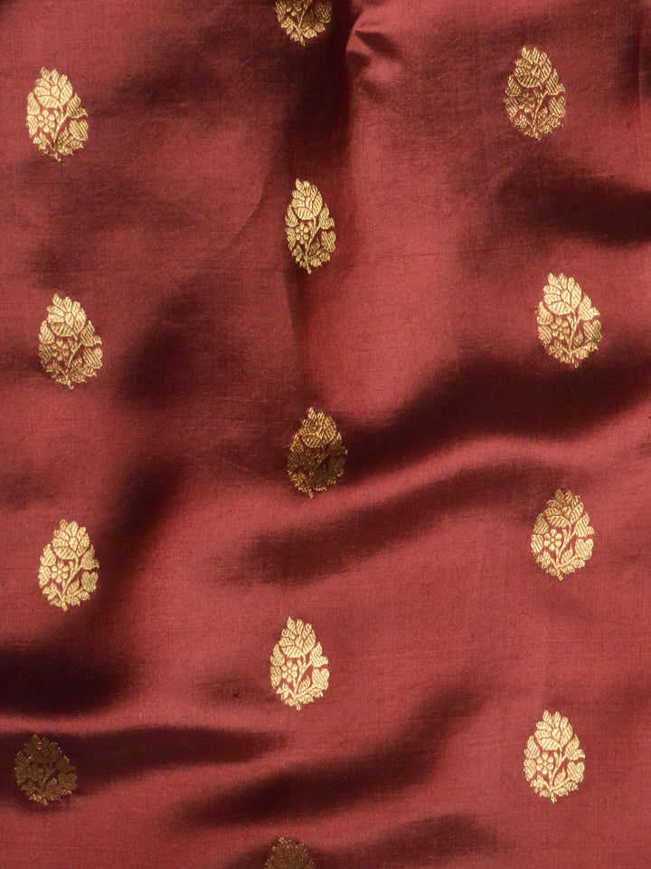 Wine Katan Silk Banarasi Saree