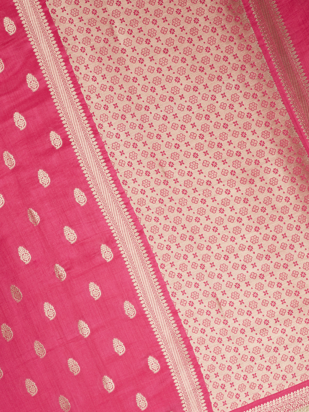 Burgundy Pink Chiniya Silk Banarasi Saree_4