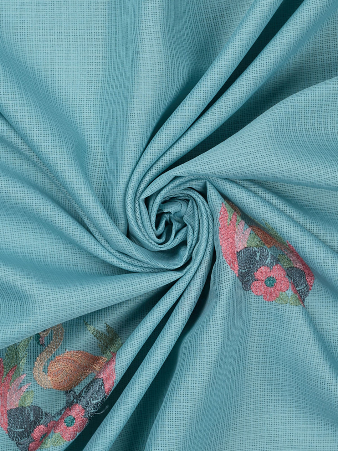 Blue Supernet Thread Butas Banarasi Saree_3