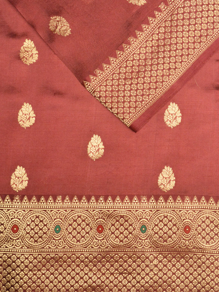Wine Katan Silk Banarasi Saree