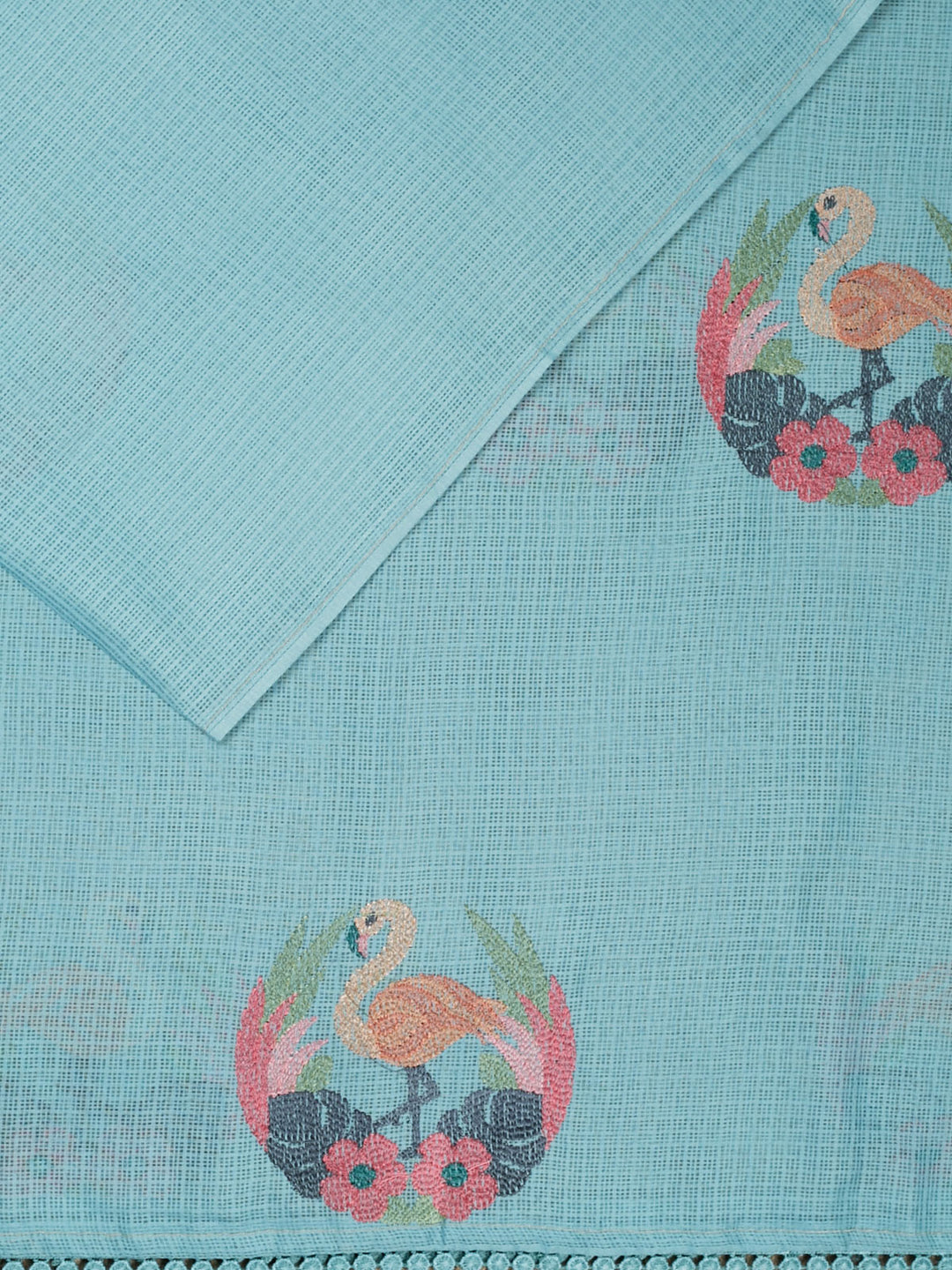 Blue Supernet Thread Butas Banarasi Saree_2