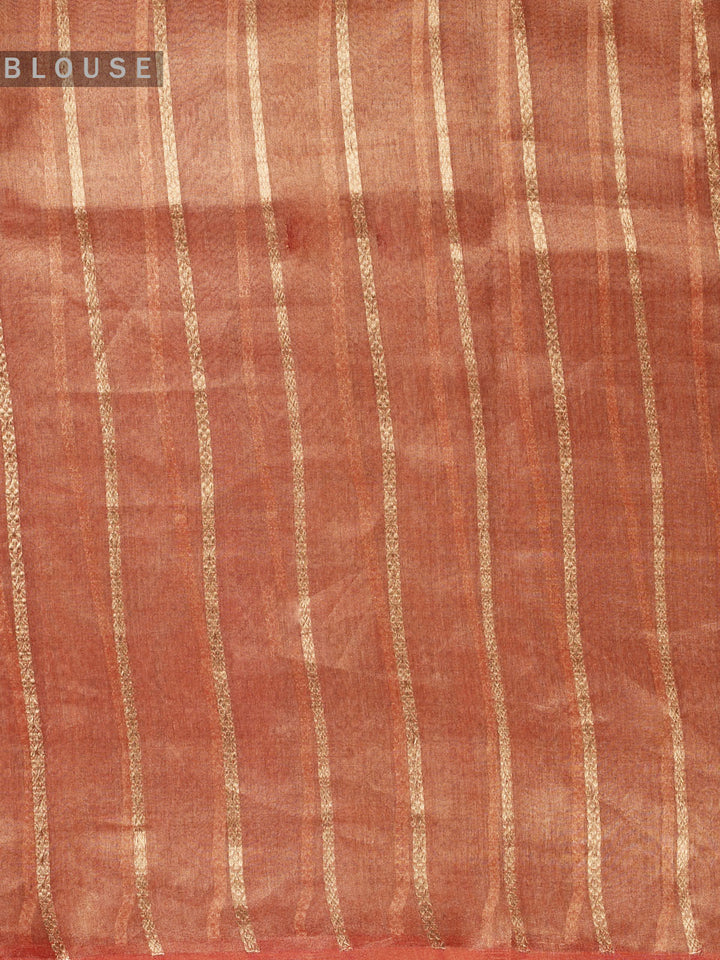 Orange Pure Tissue Sonarupa Zigzag Banarasi Saree