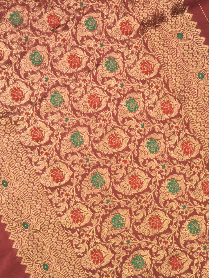 Wine Katan Silk Banarasi Saree