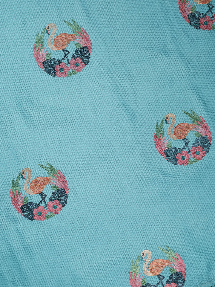 Blue Supernet Thread Butas Banarasi Saree