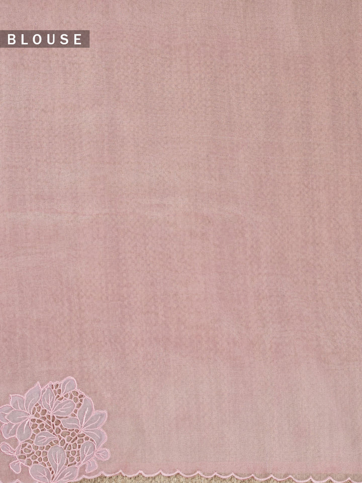 Pink Tissue Plain Banarasi Saree