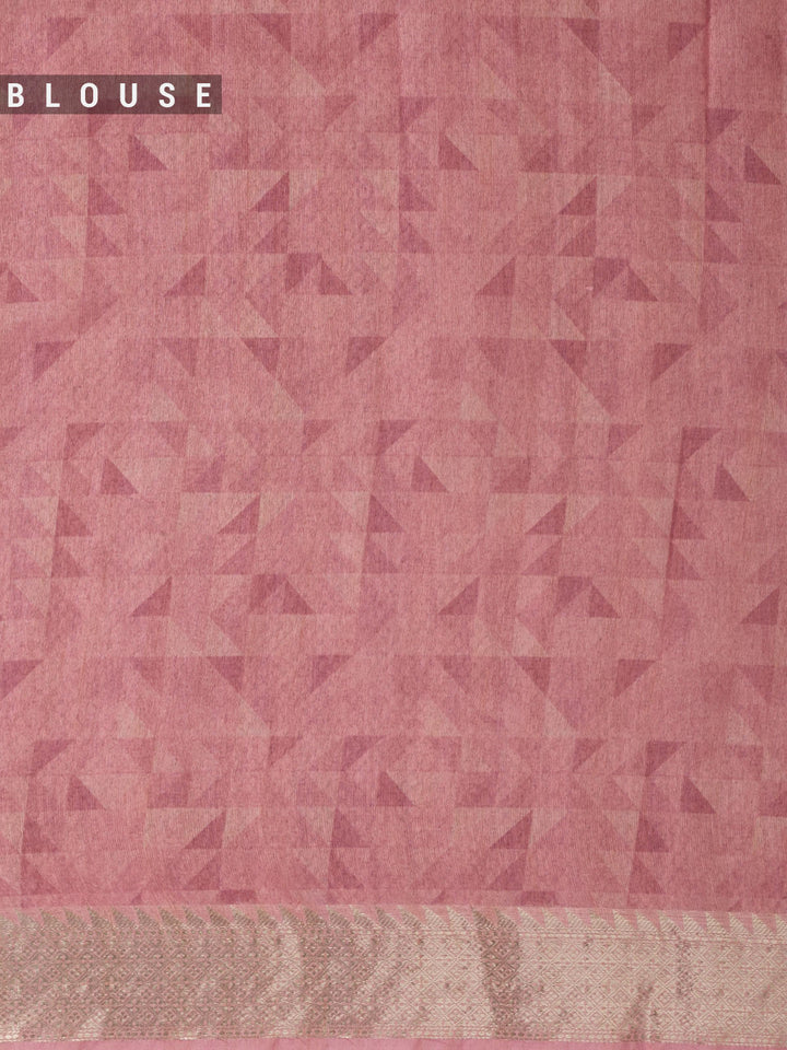 Pink Chanderi Printed Banarasi Saree
