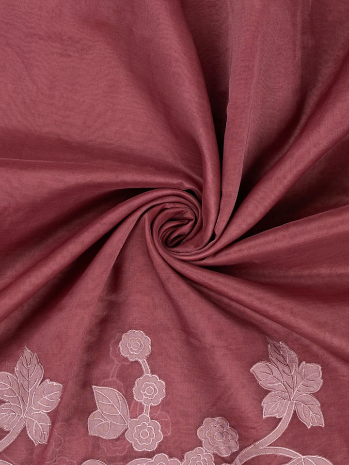 Mauve Organza Plain Banarasi Saree
