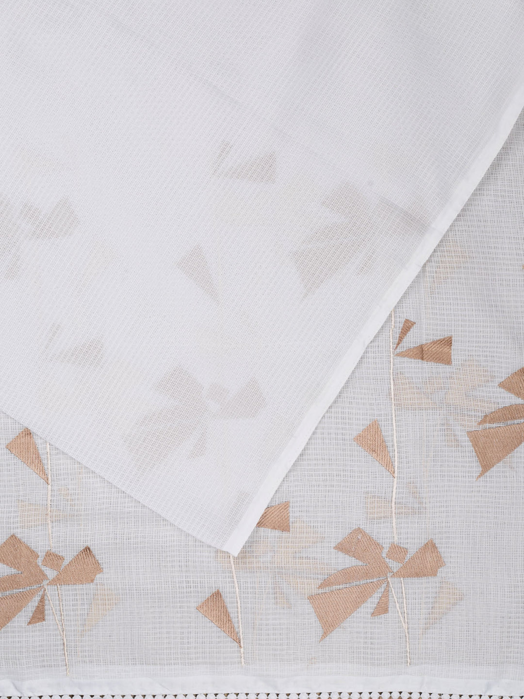 White Kota Resham Embroidery Banarasi Saree_2